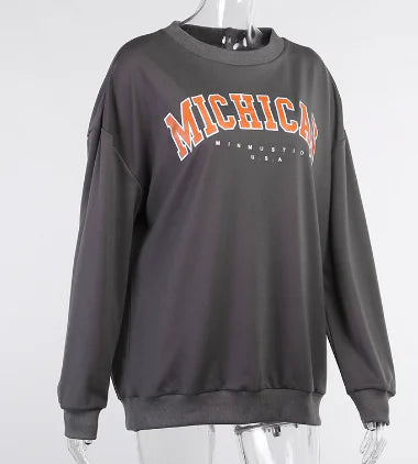 Monogrammed Round Neck Hoodie Fashion Jumper